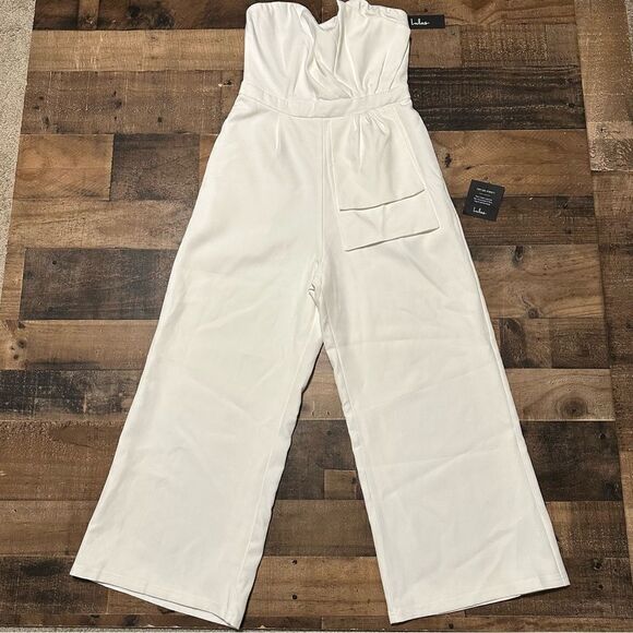 Lulus Won a Heart White Strapless Wide Leg Jumpsuit - Picture 2 of 6